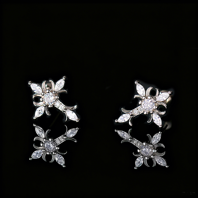 Iced Out Cross Floral Earrings Moissanite With Street Luxury Shine - Image 5