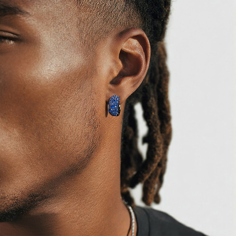 Iced Out Out Inverted Setting Earrings Silver With Street Luxury Shine - Image 4