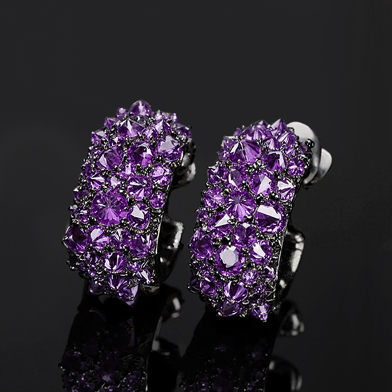 Iced Out Out Inverted Setting Earrings Silver With Street Luxury Shine - Image 6