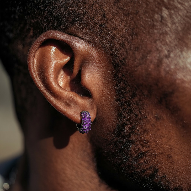 Iced Out Out Inverted Setting Earrings Silver With Street Luxury Shine - Image 7