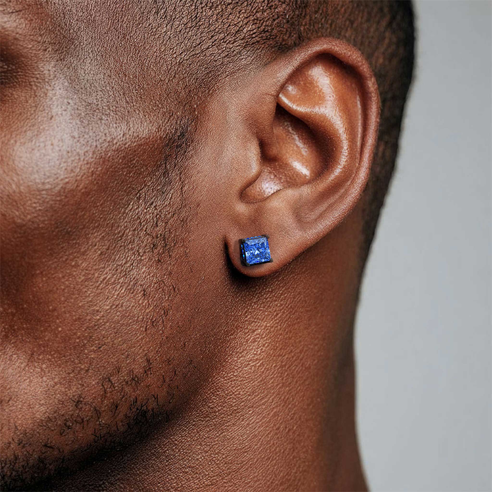 Princess Cut Stud Earrings Bold Statement Style With Street Luxury - Image 4