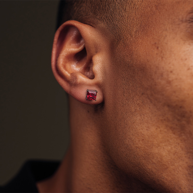 Princess Cut Stud Earrings Bold Statement Style With Street Luxury - Image 5