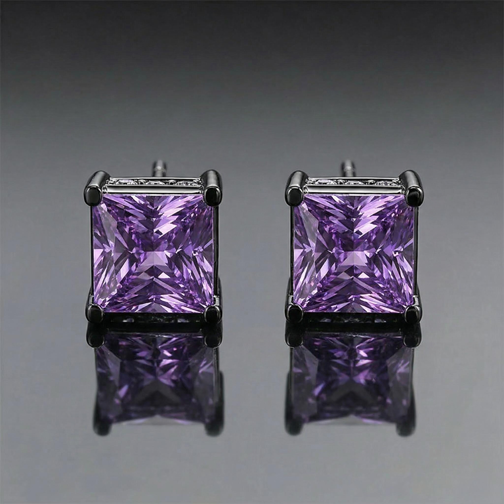 Princess Cut Stud Earrings Bold Statement Style With Street Luxury - Image 6