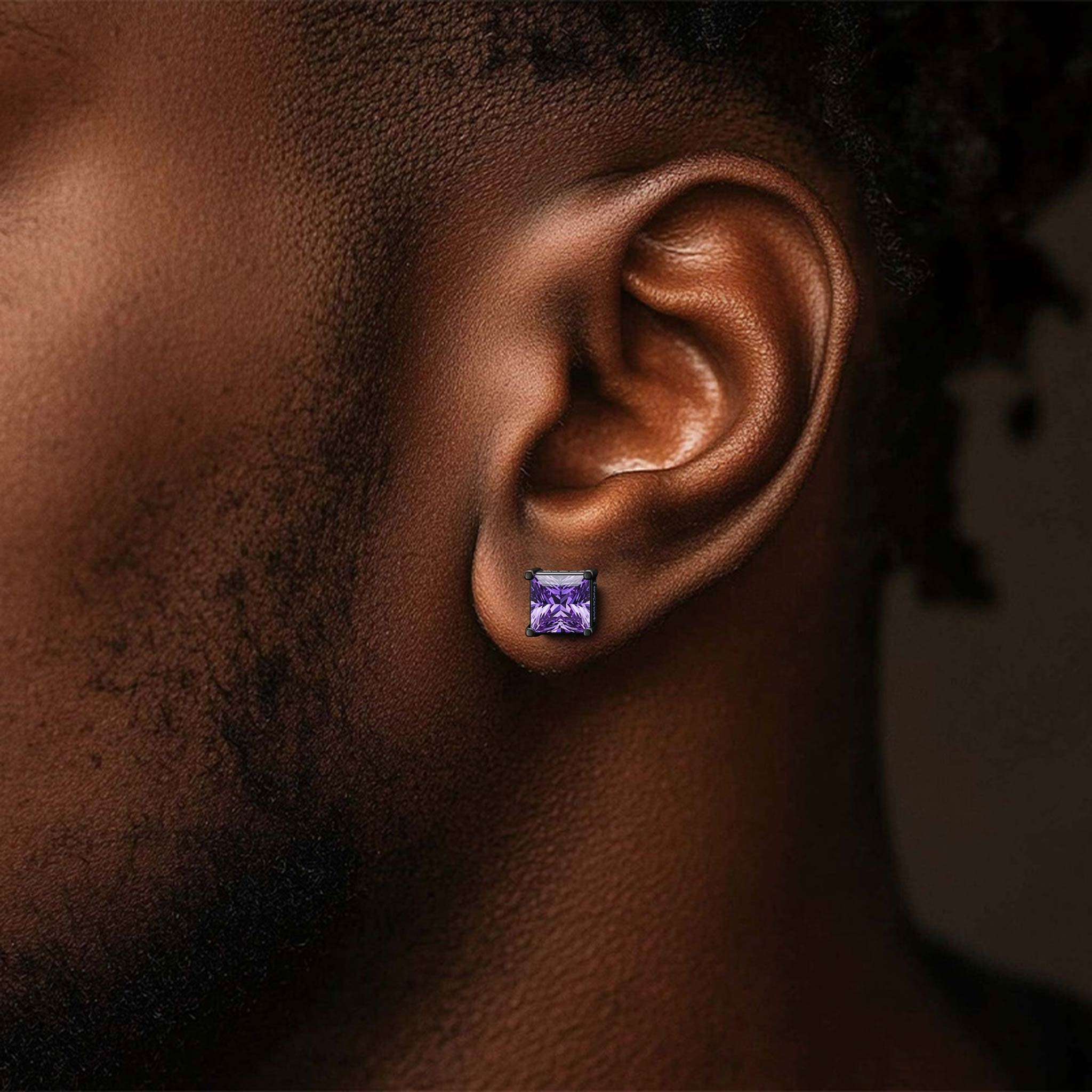 Princess Cut Stud Earrings Bold Statement Style With Street Luxury - Image 7
