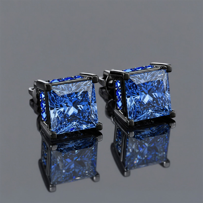 Princess Cut Stud Earrings Bold Statement Style With Street Luxury