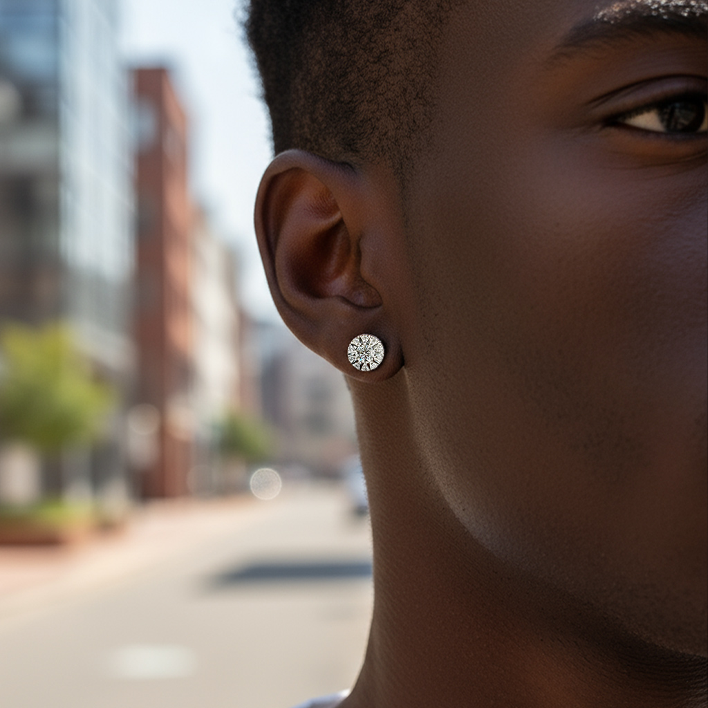 925s & Vvs Moissanite Sunflower Earrings Iced Out Shine With Street Luxury - Image 3