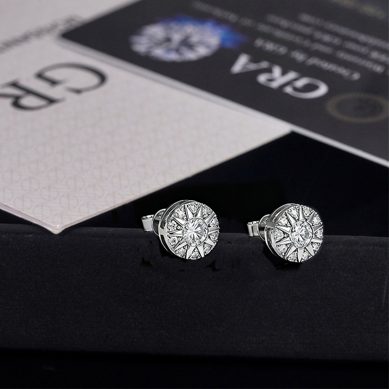 925s & Vvs Moissanite Sunflower Earrings Iced Out Shine With Street Luxury - Image 4