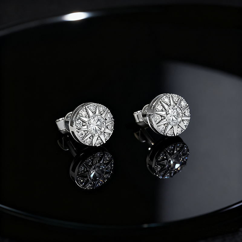 925s & Vvs Moissanite Sunflower Earrings Iced Out Shine With Street Luxury - Image 6