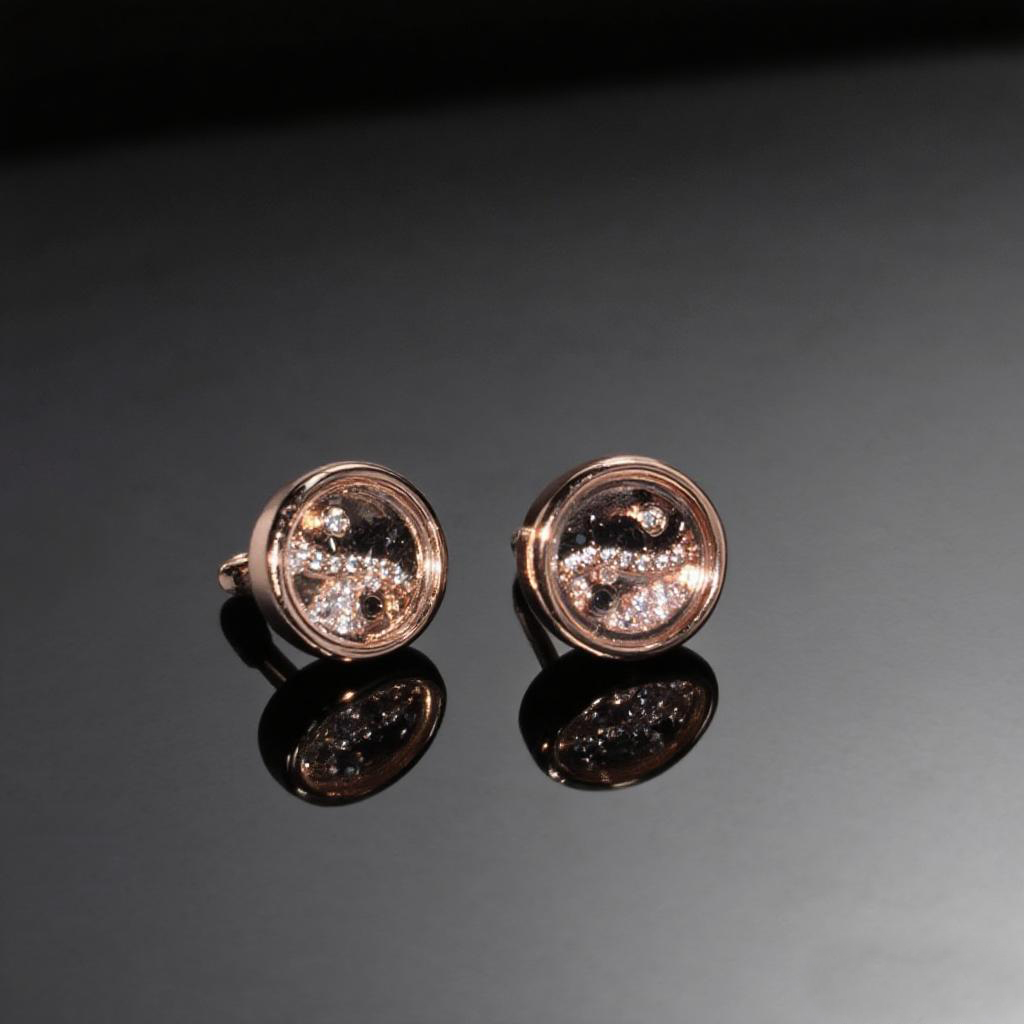 Yinyang Diagram Dancing Diamonds Stud Earrings With Street Luxury Shine - Image 4