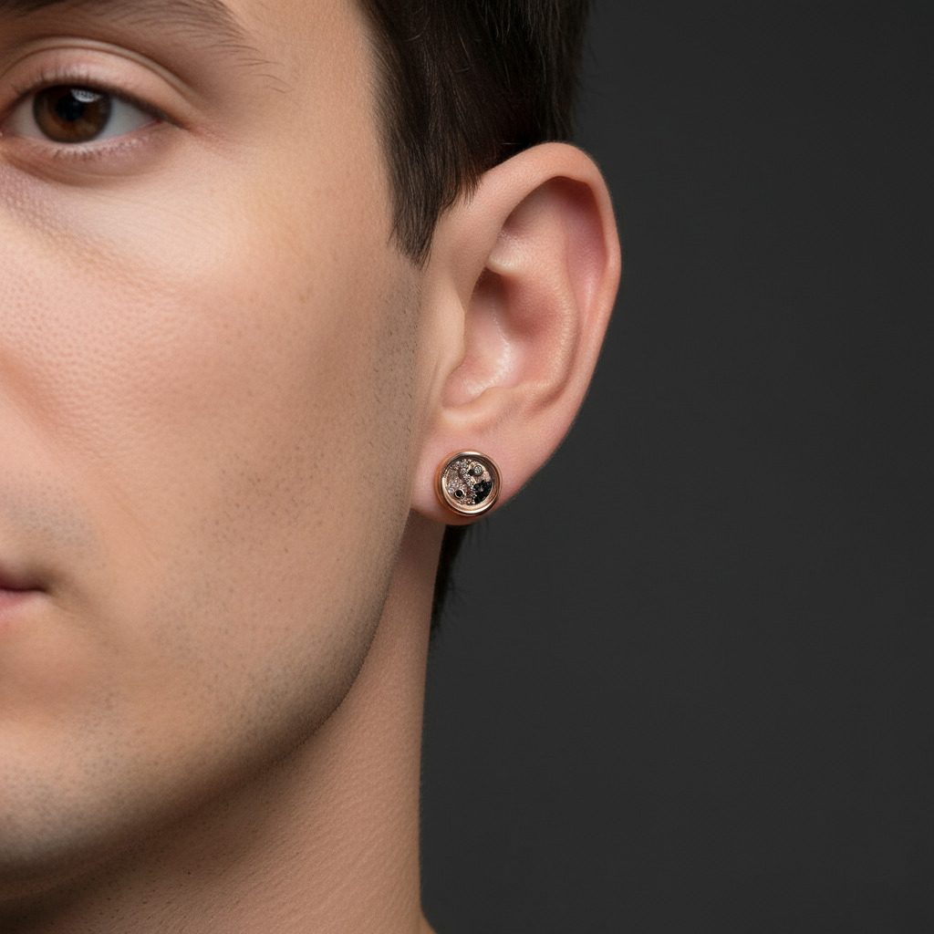 Yinyang Diagram Dancing Diamonds Stud Earrings With Street Luxury Shine - Image 5