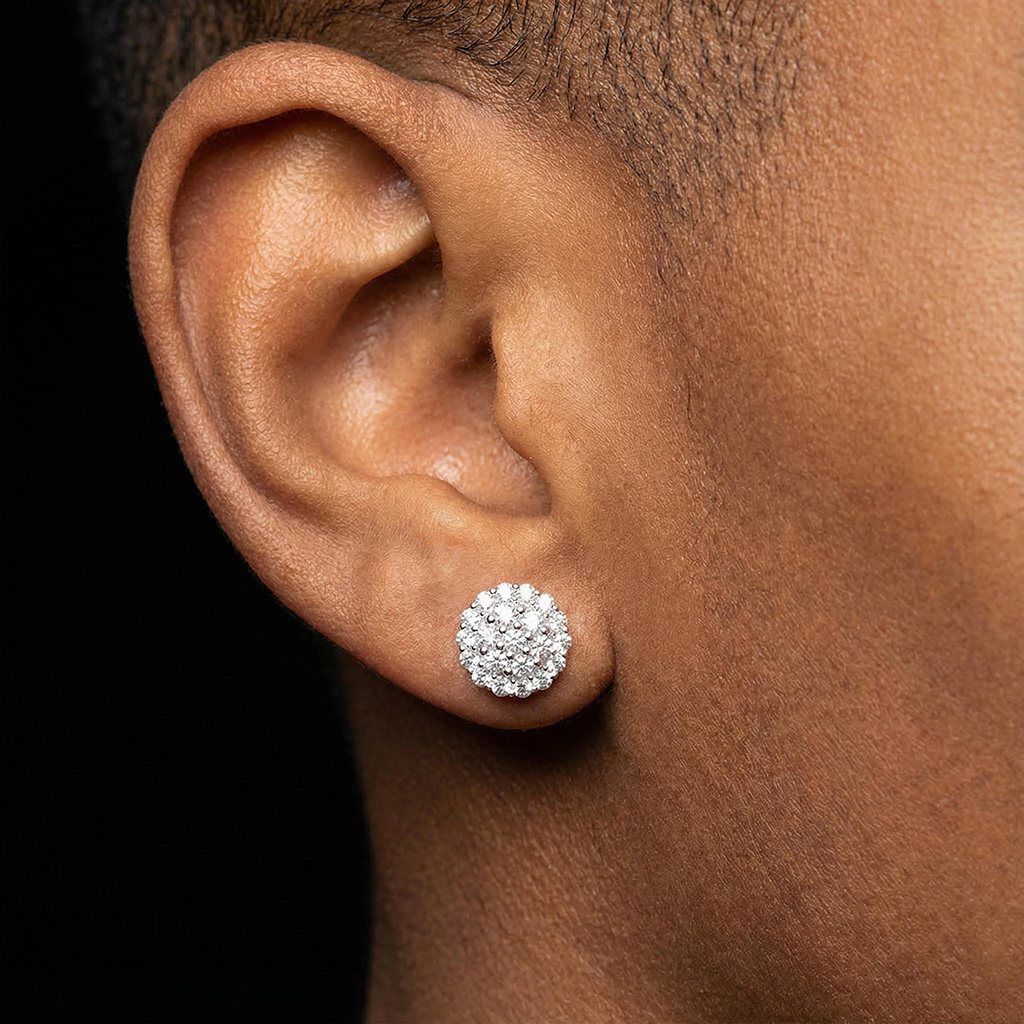 Round Cut Magnetic Non-piercing Stud Earrings Moissanite - Image 5