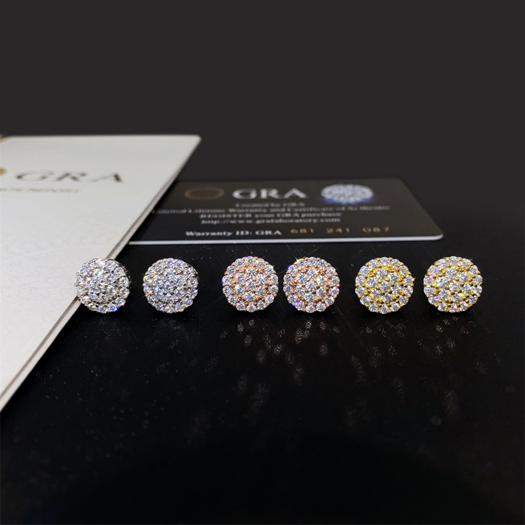 Round Cut Magnetic Non-piercing Stud Earrings Moissanite - Image 8