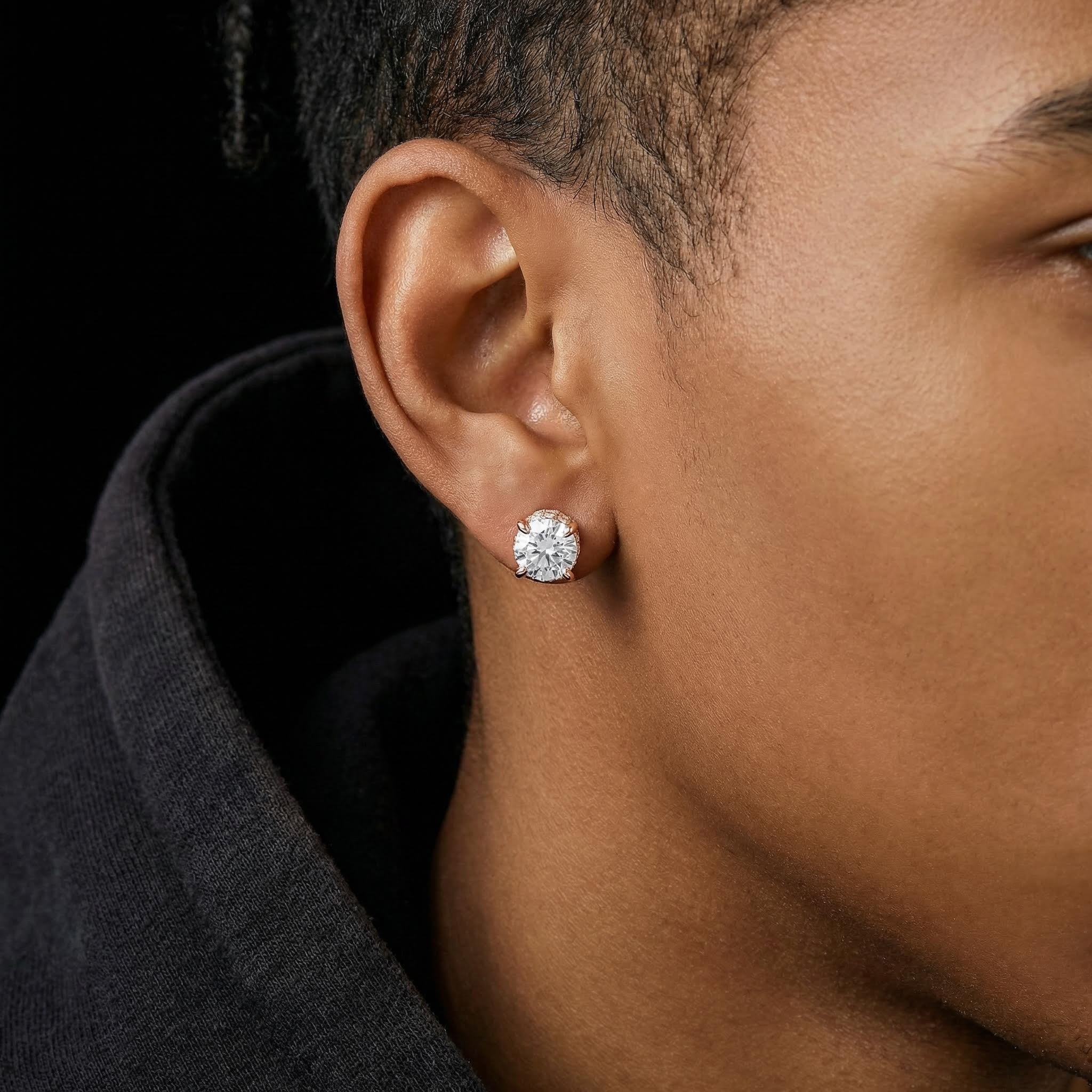 Iced Out Out Round&baguette Cut Full Paved Earrings Moissanite - Image 5