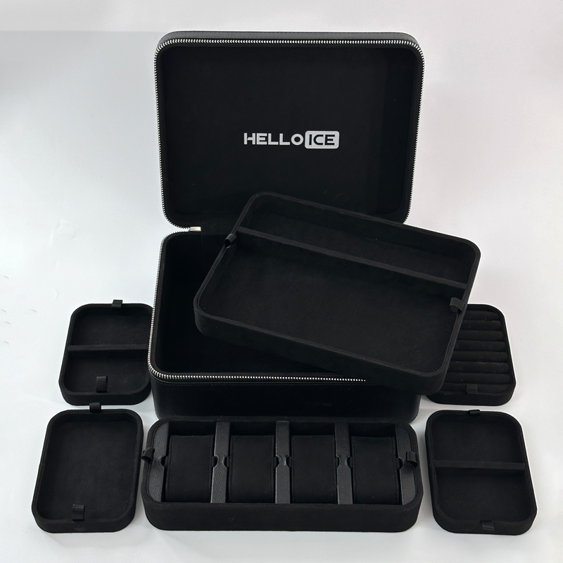 Multi-function Black Pu Jewelry Box For Hip Hop Jewelry Style