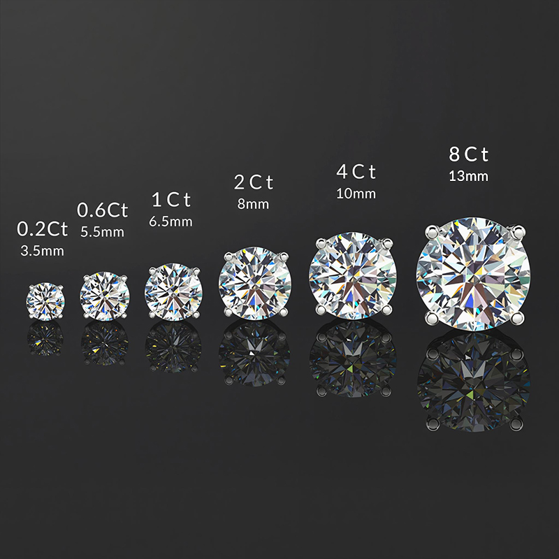 Bold S925 Sterling Silver Moissanite Iced Out Out Round Cut Earrings