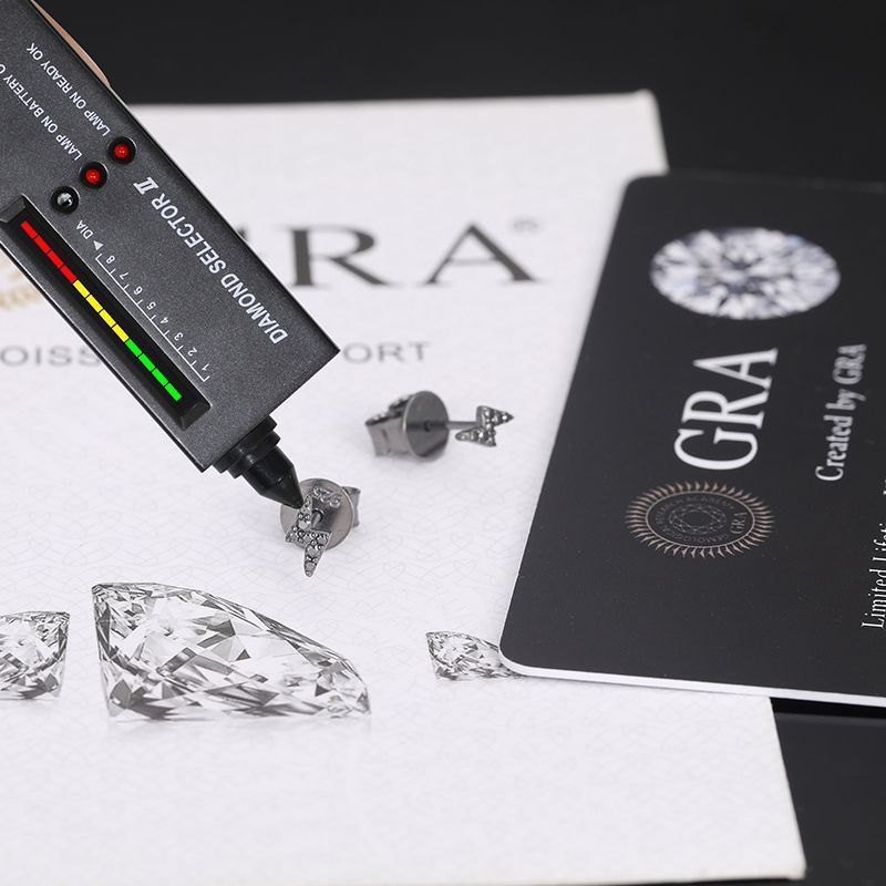 Moissanite Lightning Stud Earrings In S925 Sterling Silver With 18k Black - Image 3