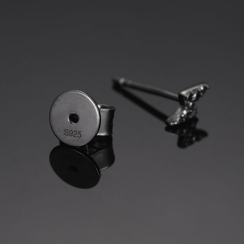 Moissanite Lightning Stud Earrings In S925 Sterling Silver With 18k Black - Image 6