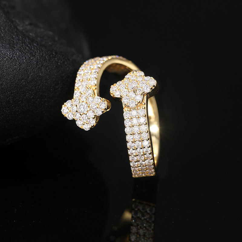 S925 Sterling Silver Moissanite Iced Out Open Ring With Street Luxury Shine - Image 6