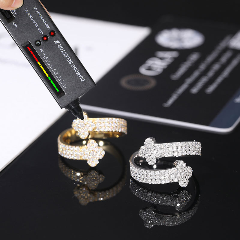 S925 Sterling Silver Moissanite Iced Out Open Ring With Street Luxury Shine - Image 7