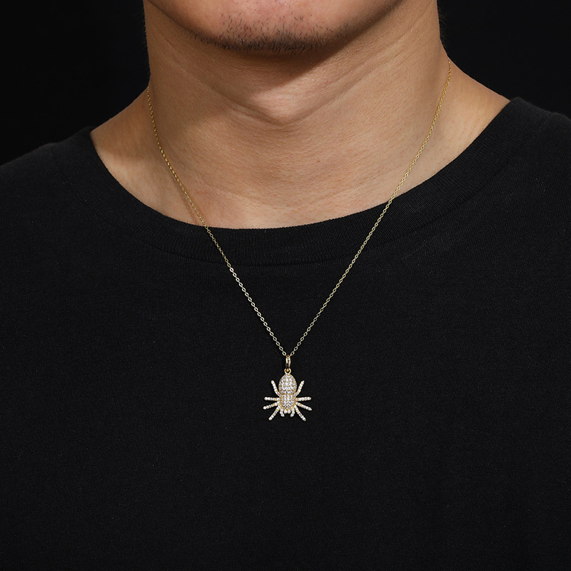 Street Luxury S925 Sterling Silver Moissanite Iced Out Spider Pendant - Image 6