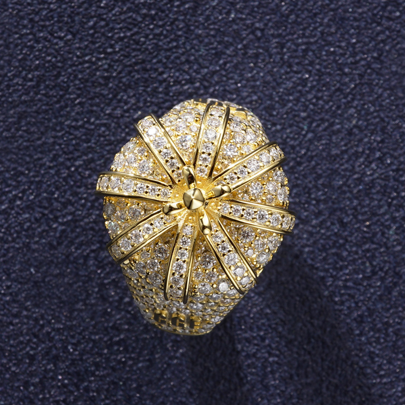 Moissanite Iced Out Three-dimensional Crown Ring With Street Luxury Shine - Image 7
