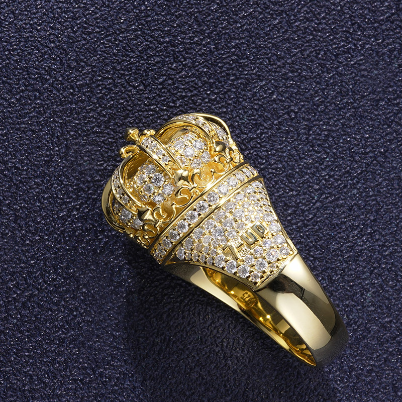 Moissanite Iced Out Three-dimensional Crown Ring With Street Luxury Shine - Image 8