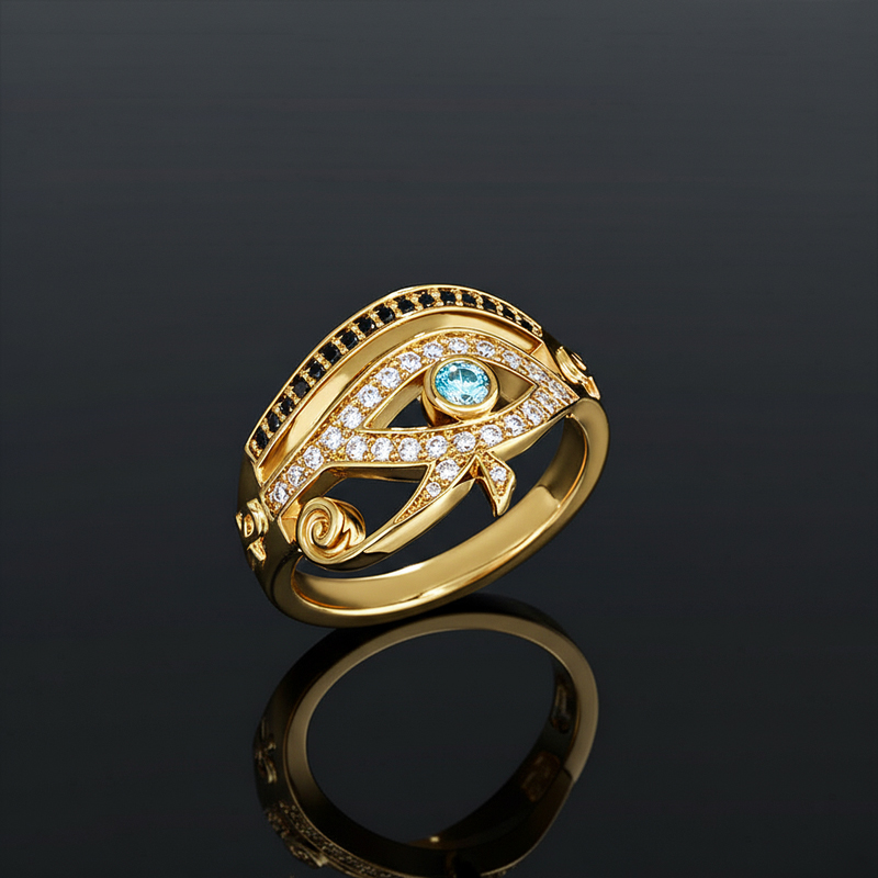 Moissanite Iced Out Egyptian Eye Of Horus Ring With Street Luxury Shine - Image 3