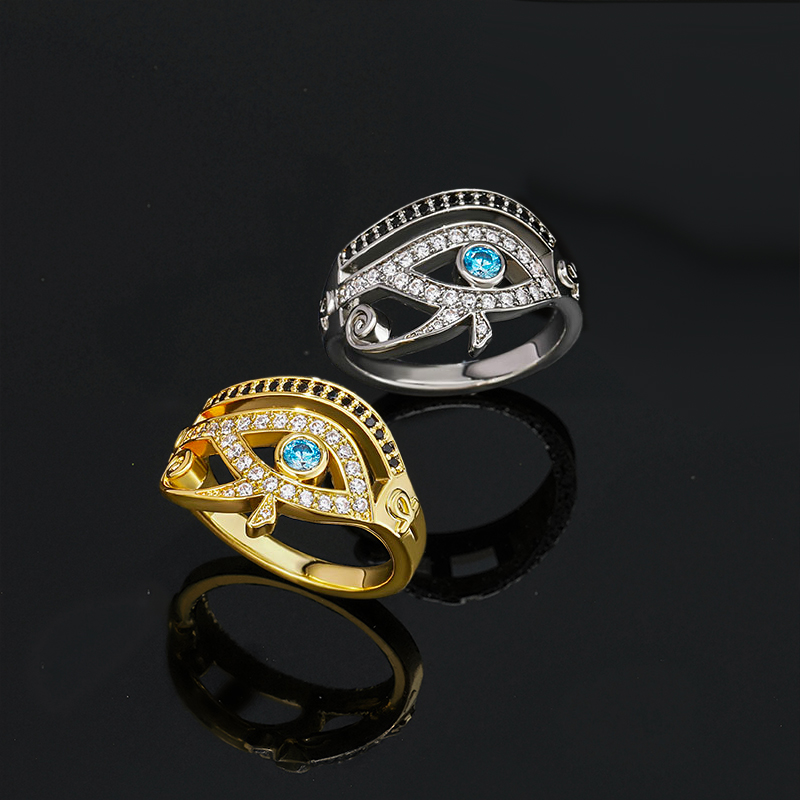 Moissanite Iced Out Egyptian Eye Of Horus Ring With Street Luxury Shine - Image 4