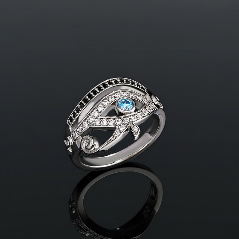 Moissanite Iced Out Egyptian Eye Of Horus Ring With Street Luxury Shine