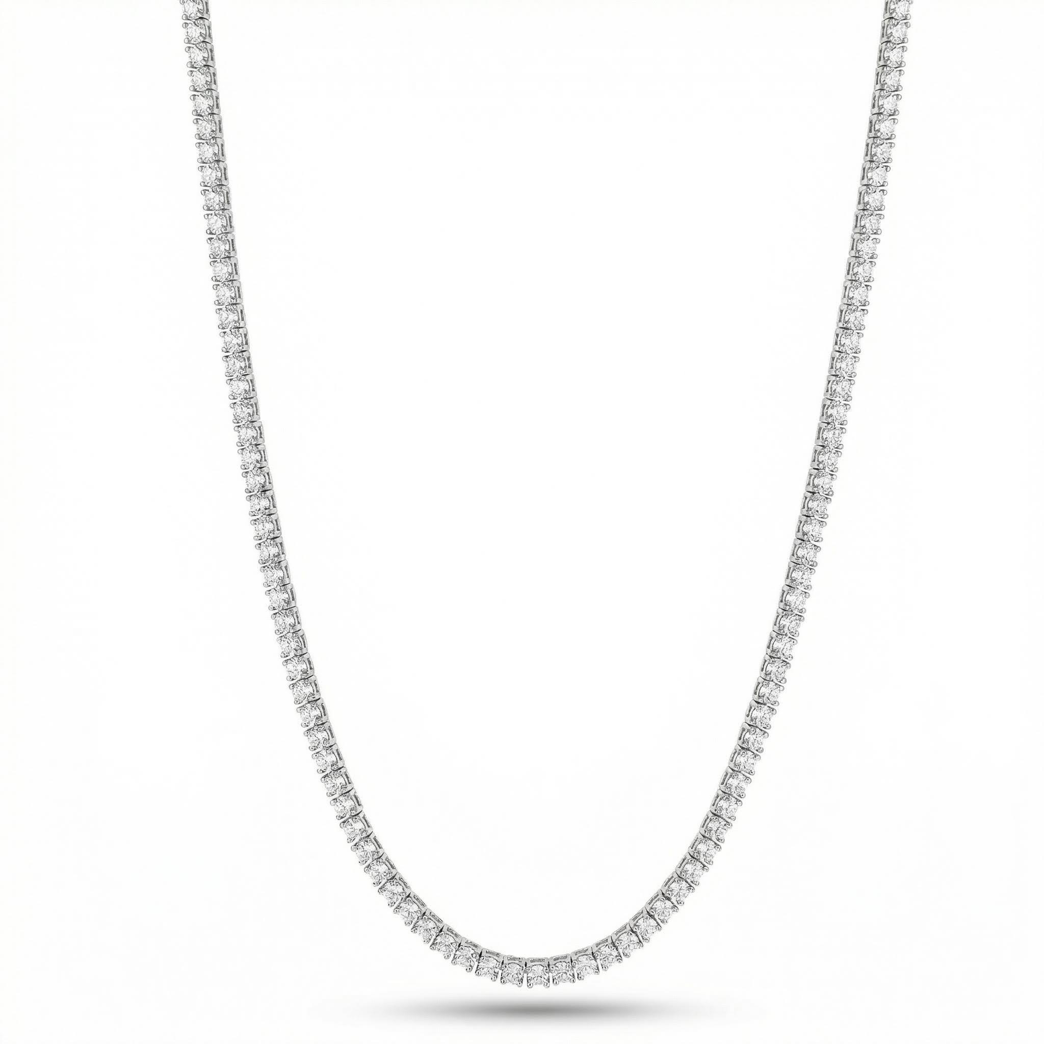 2mm Moissanite S925 Sterling Silver Tennis Chain With Iced Out Shine - Image 3