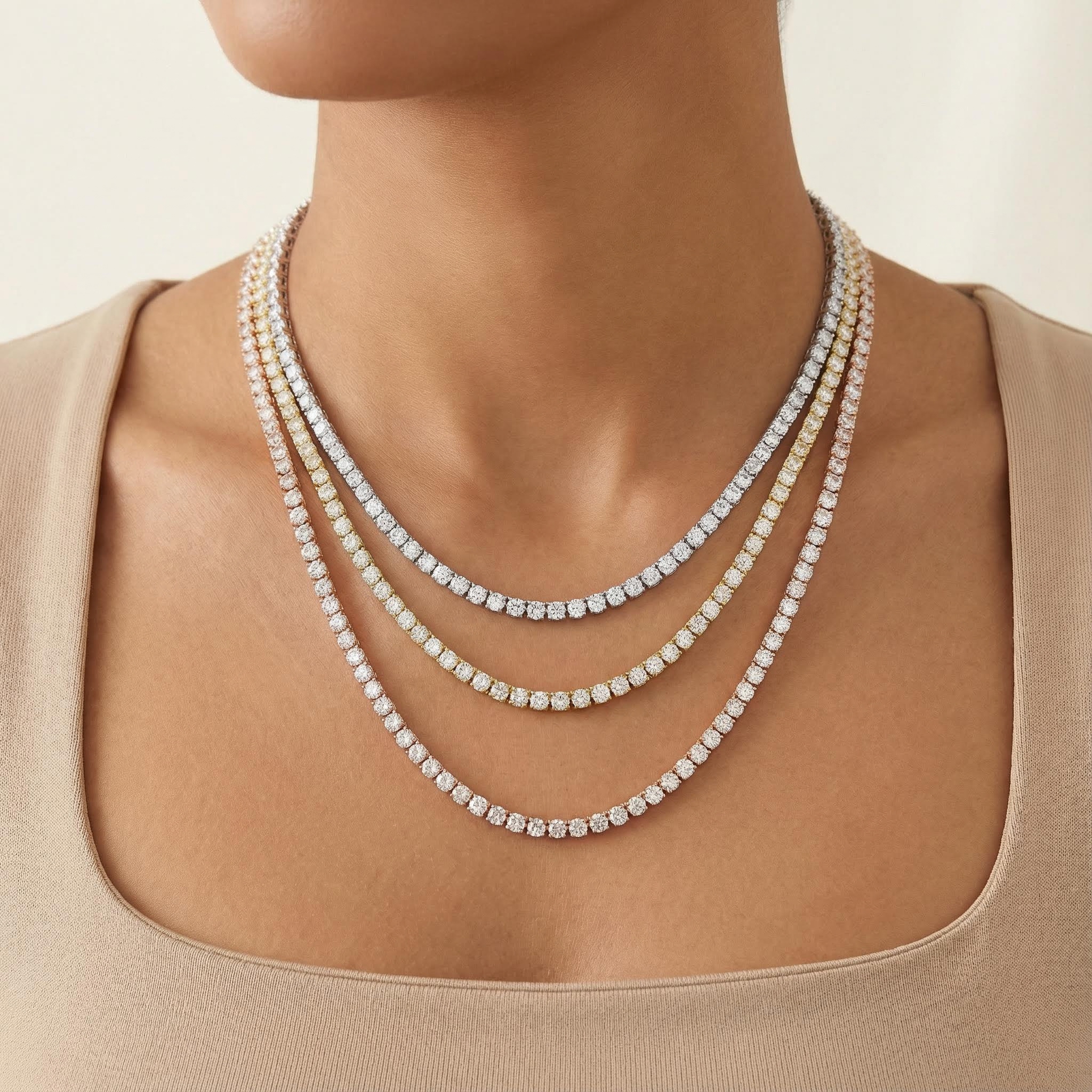 2mm Moissanite S925 Sterling Silver Tennis Chain With Iced Out Shine - Image 6