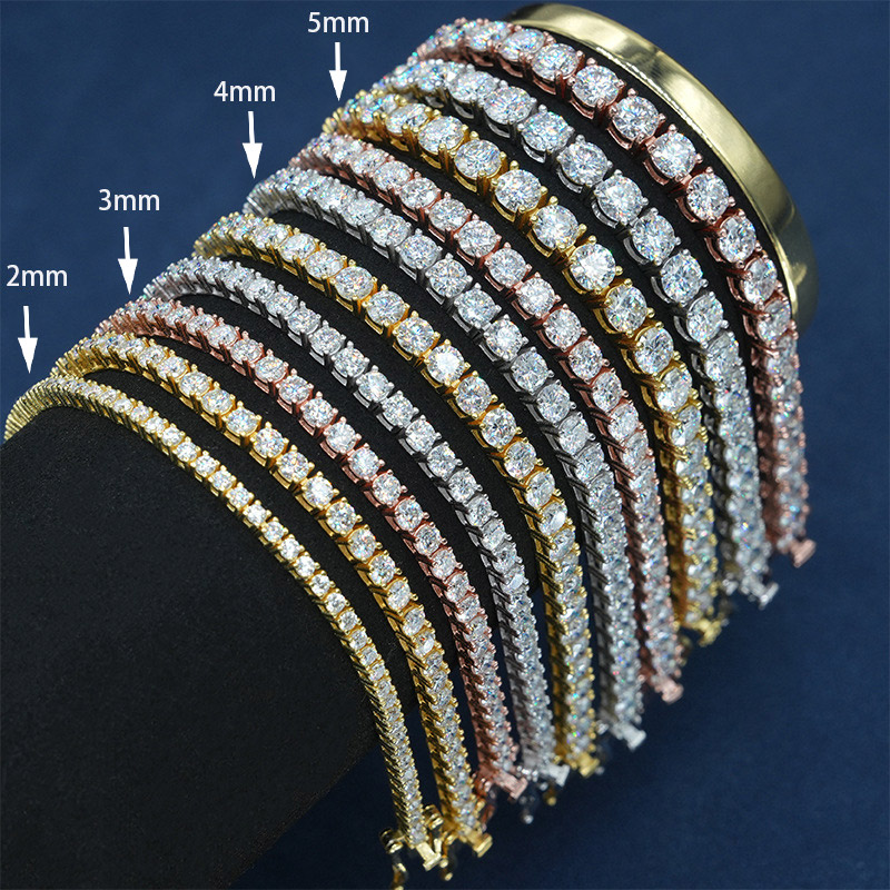 2mm Moissanite S925 Sterling Silver Tennis Bracelet With Iced Out Shine - Image 4
