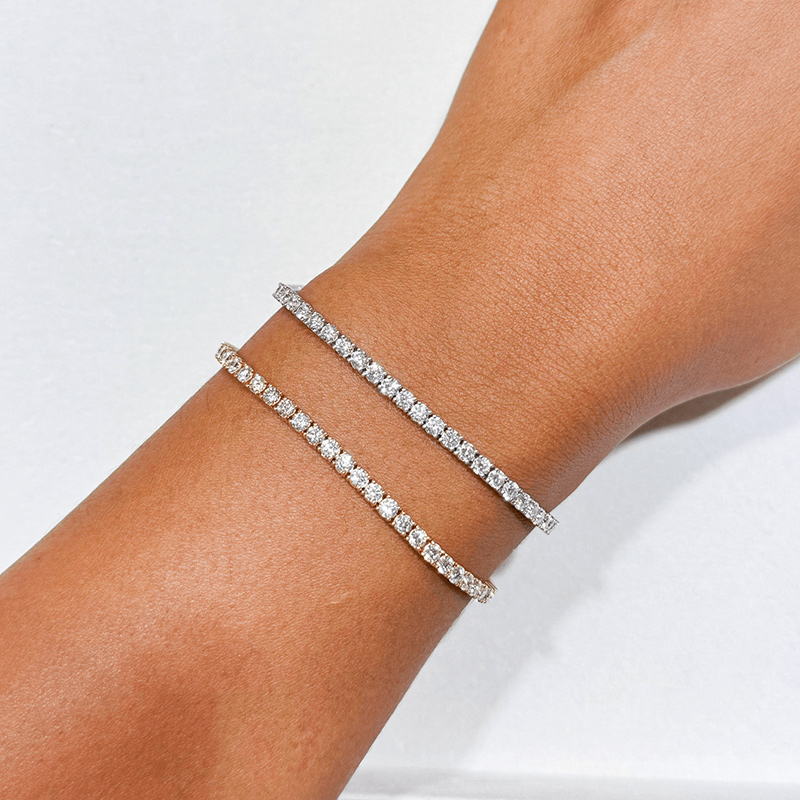 2mm Moissanite S925 Sterling Silver Tennis Bracelet With Iced Out Shine - Image 7