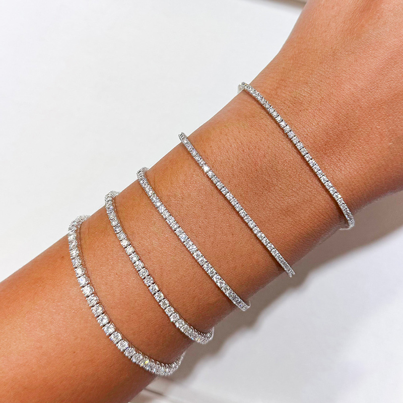 2mm Moissanite S925 Sterling Silver Tennis Bracelet With Iced Out Shine - Image 9