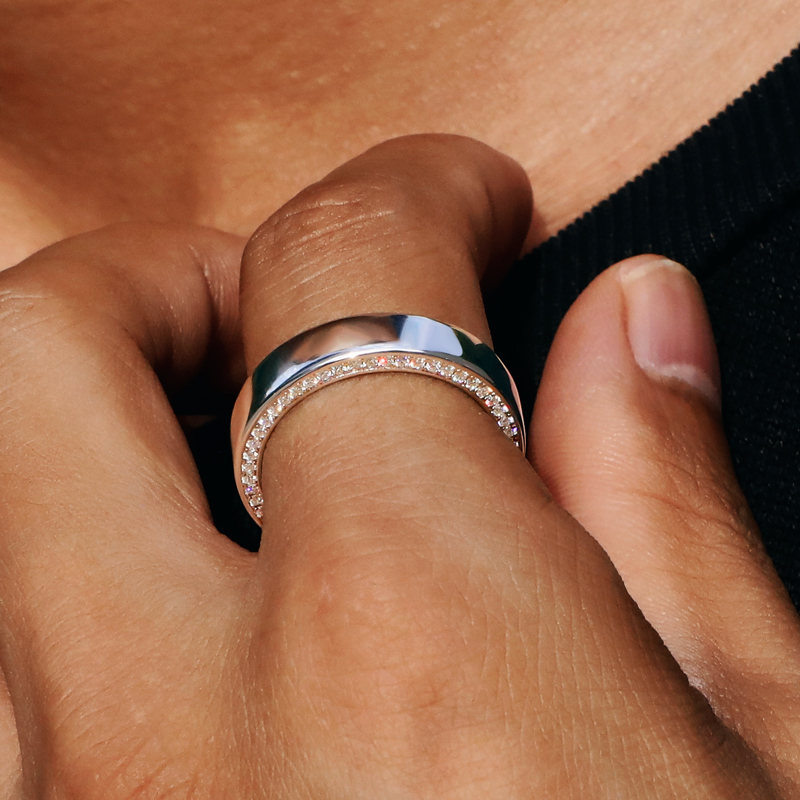 Moissanite Eternity Band Ring In S925 Sterling Silver Iced Out - Image 3