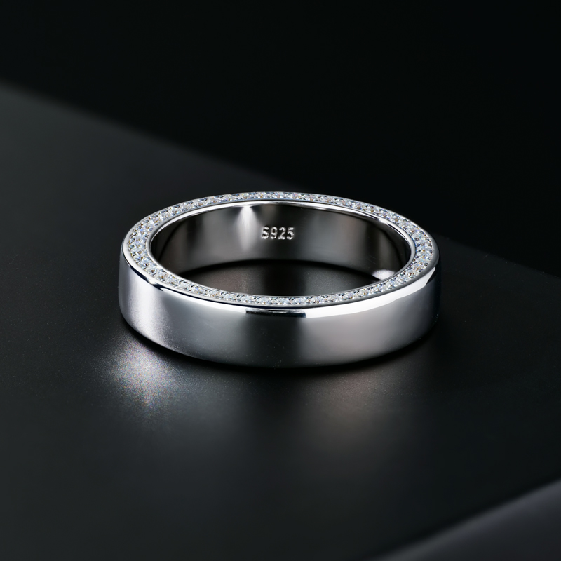 Moissanite Eternity Band Ring In S925 Sterling Silver Iced Out - Image 6
