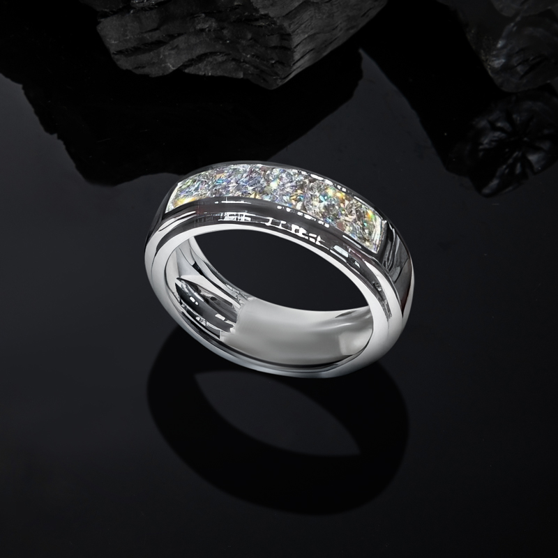 Moissanite 2.0 Ctw Round Cut Men's Engagement Ring In S925 Silver Iced Out - Image 3