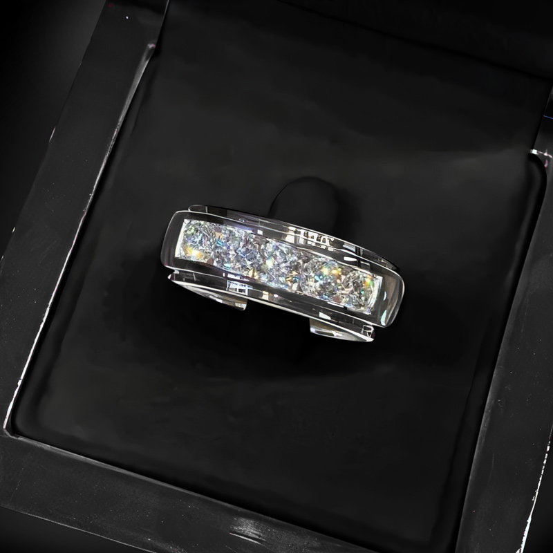 Moissanite 2.0 Ctw Round Cut Men's Engagement Ring In S925 Silver Iced Out - Image 4