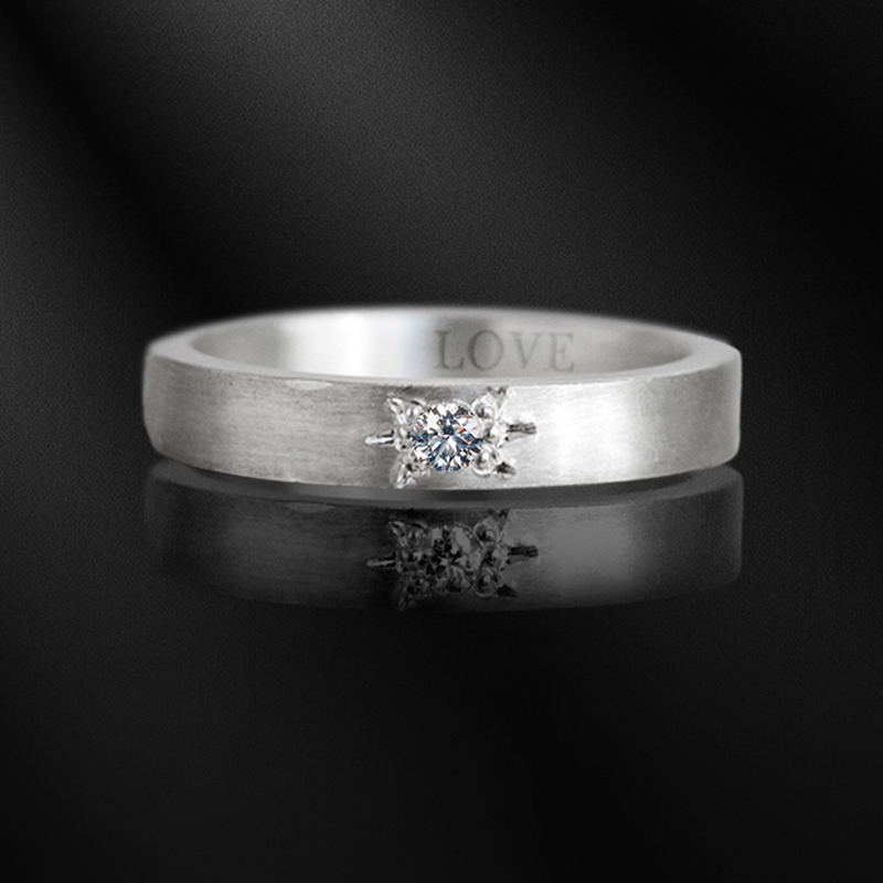 0.2ct Moissanite Brilliant Round Cut Band Ring In S925 Silver Iced Out