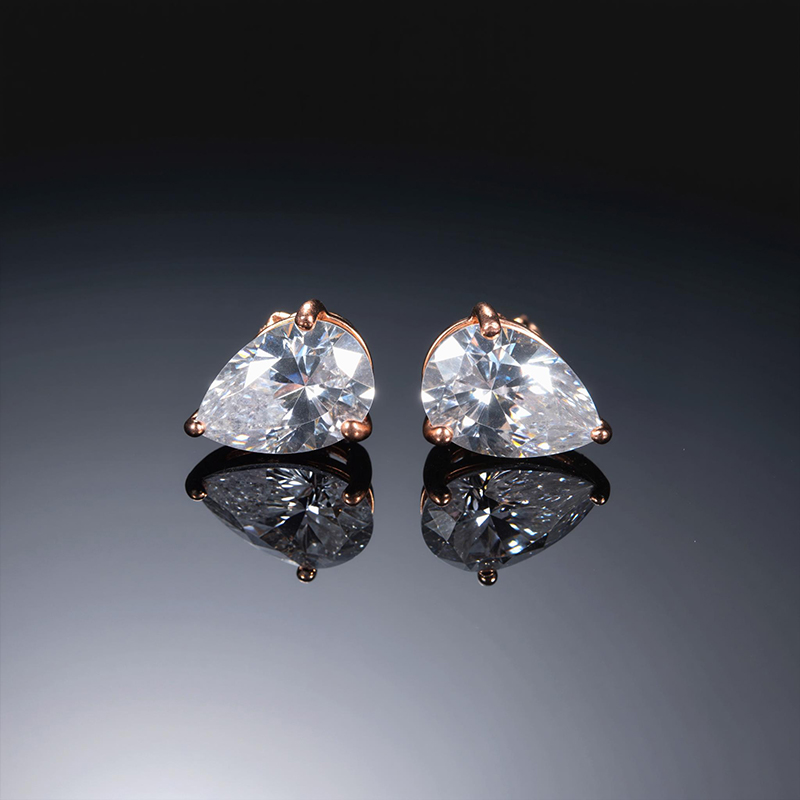 925s & Vvs Moissanite 1ct Pear Cut Stud Earrings With Iced Out Shine - Image 7