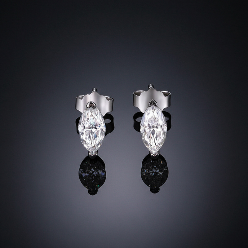 0.5ct Certified Vvs1 Moissanite Marquise Cut Earrings Iced Out - Image 4