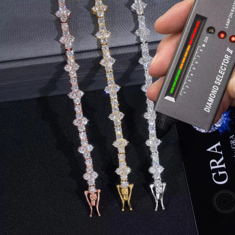 3mm 925s & Vvs Moissanite Cross Tennis Chain With Iced Out Shine - Image 4