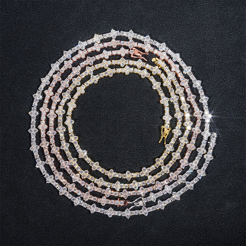 3mm 925s & Vvs Moissanite Cross Tennis Chain With Iced Out Shine - Image 5