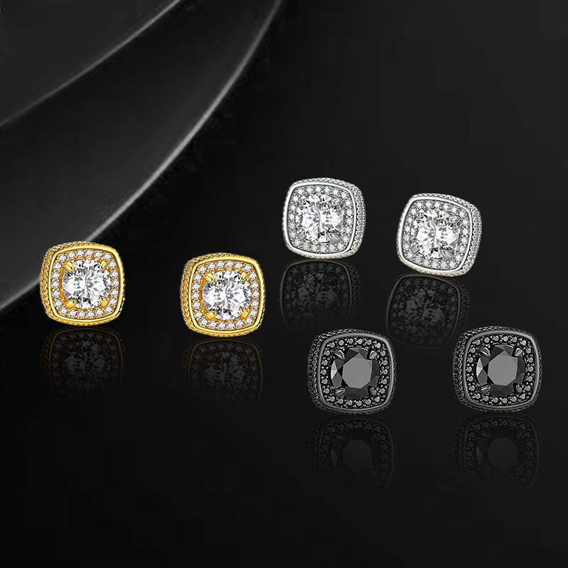 1ct 925s & Vvs Moissanite Cushion Cut Halo Stud Earrings Iced Out - Image 8