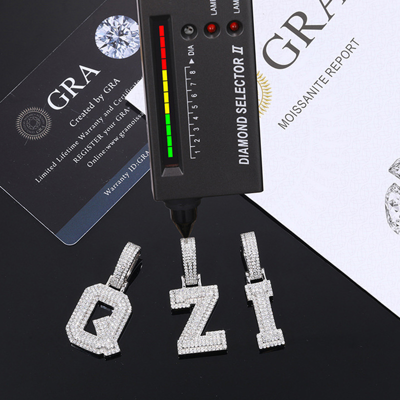 925s & Vvs Moissanite Iced Out A-z Letter Pendant With Street Luxury Shine - Image 3