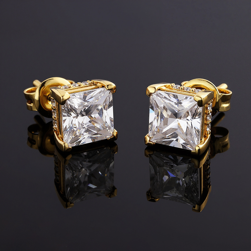 925s & Vvs Moissanite 2ctw Princess Cut Stud Earrings With Pave Diamond - Image 3