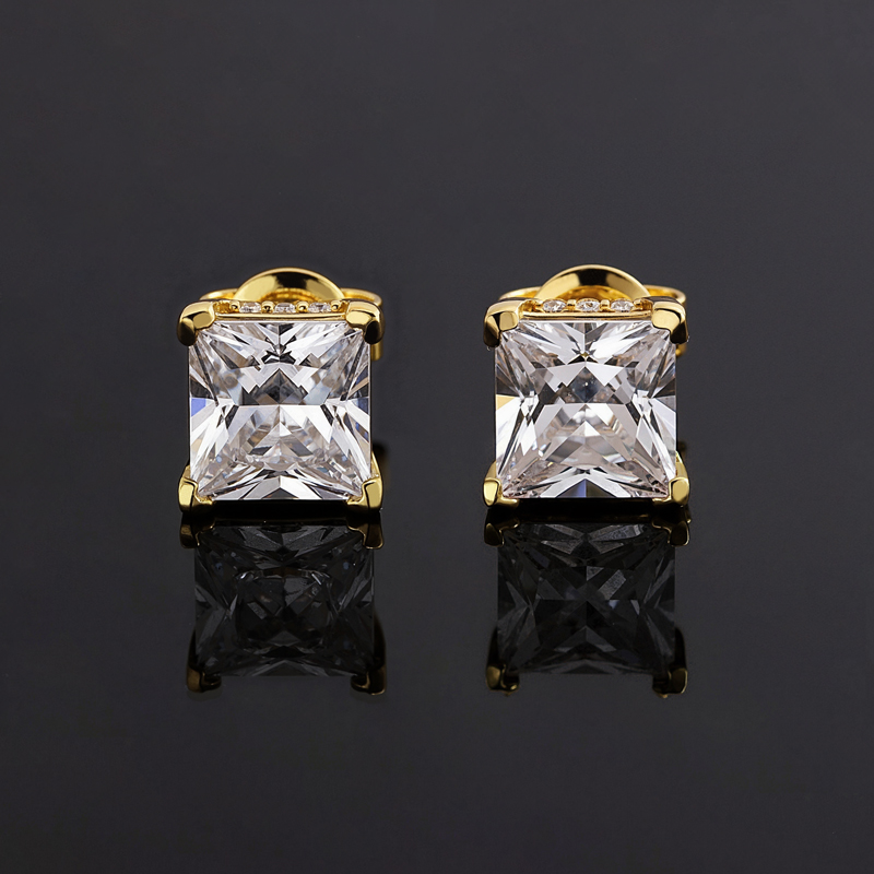 925s & Vvs Moissanite 2ctw Princess Cut Stud Earrings With Pave Diamond - Image 4