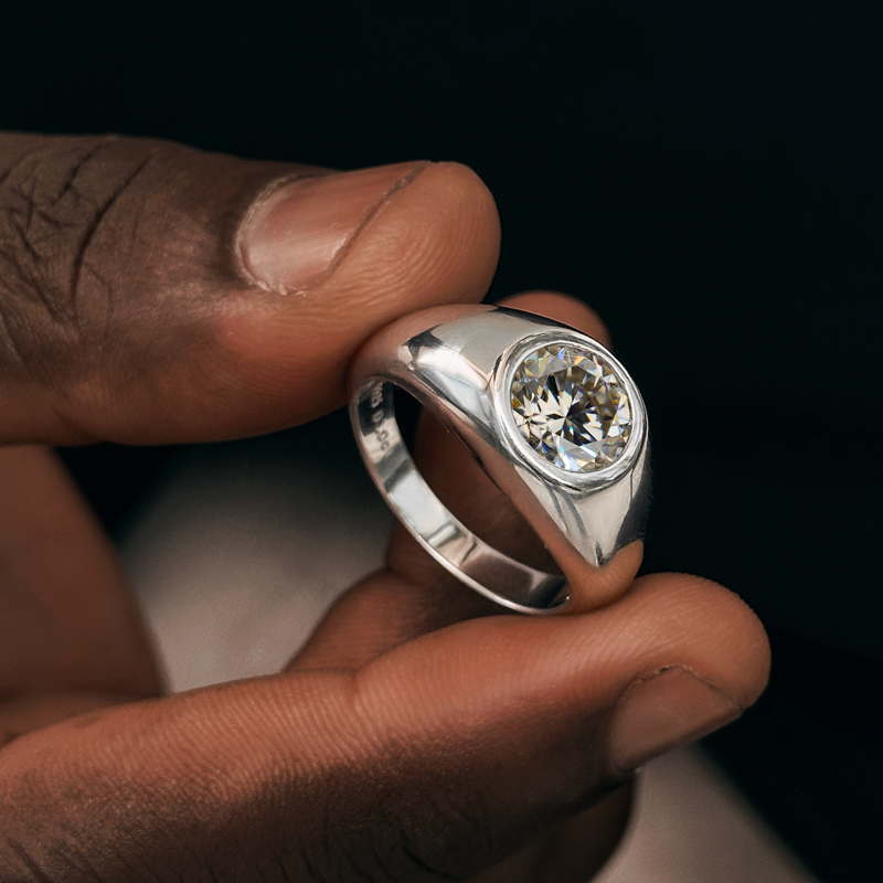 925s & Vvs 3ct Moissanite Ring In White Gold With Iced Out Shine - Image 3