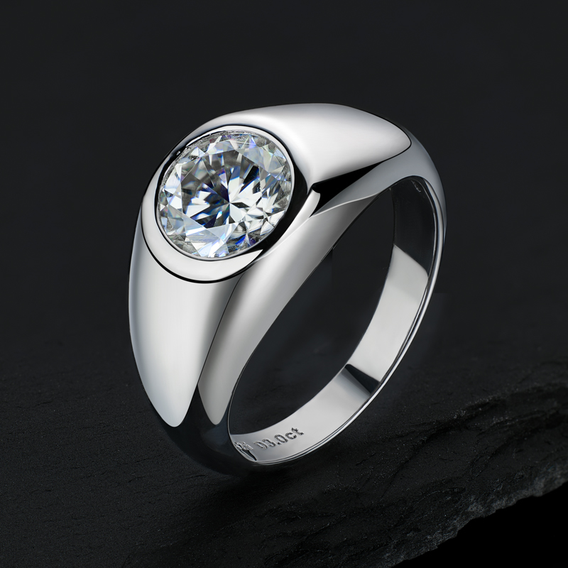 925s & Vvs 3ct Moissanite Ring In White Gold With Iced Out Shine