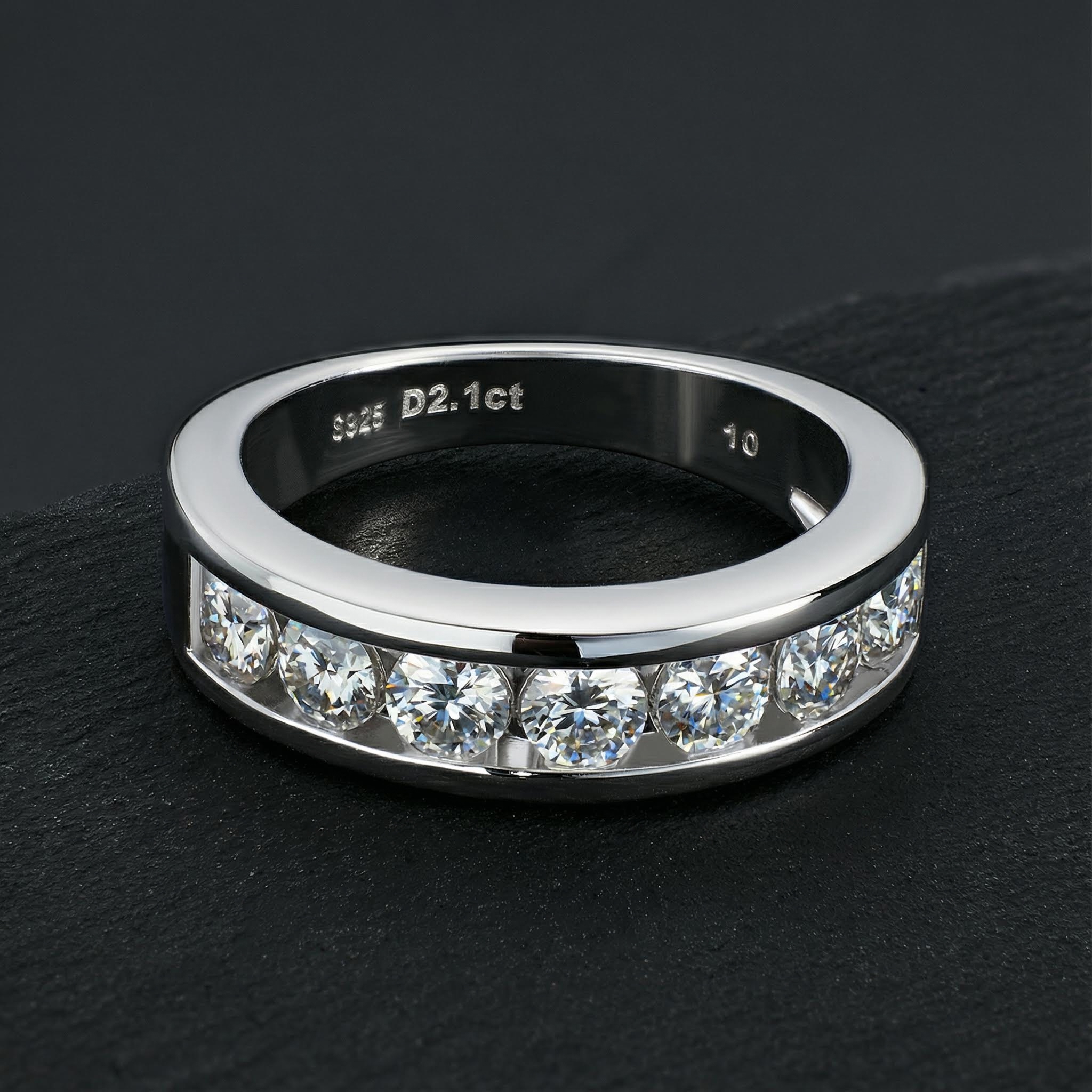 925s & Vvs 2.1ct Moissanite Ring In White Gold With Iced Out Shine - Image 5